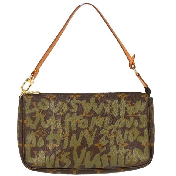 Louis Vuitton khaki Graffiti Pochette Accessoires Handbag M92191 AR0041 195485 - Picture 2 of 8